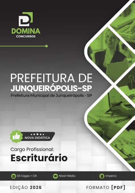 Escriturário Junqueirópolis SP | Apostila 2026 1 Escriturário Junqueirópolis SP | Apostila 2026