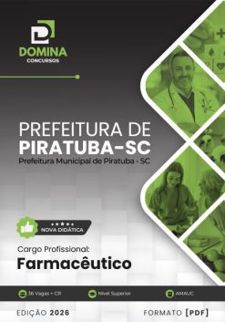 Farmacêutico Prefeitura Piratuba SC | Apostila 2026