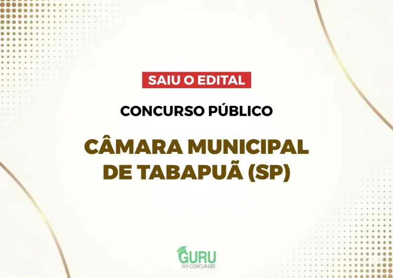Câmara de Tabapuã (SP): Edital Publicado! Salários de até R$ 6,7 mil! 2 Câmara de Tabapuã (SP): Edital Publicado! Salários de até R$ 6,7 mil!