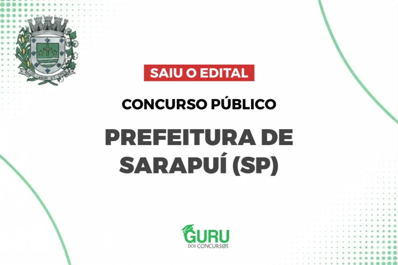 Concurso Sarapuí (SP): Edital retificado e até R$ 5.033! Veja! 1 featured 25