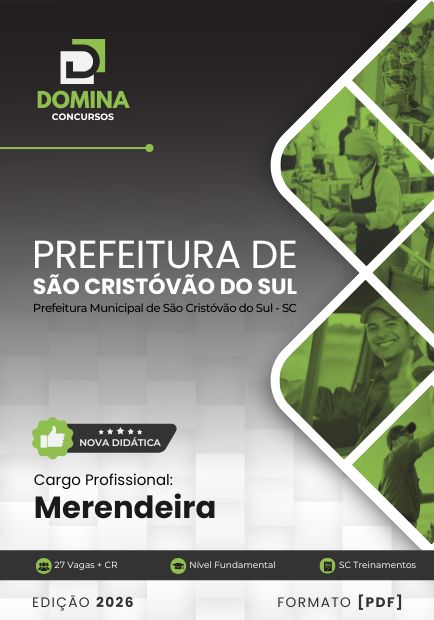 Merendeira São Cristóvão do Sul SC | Apostila 2026 1 Merendeira São Cristóvão do Sul SC | Apostila 2026