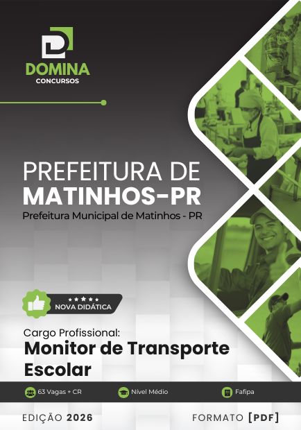 Monitor de Transporte Escolar Matinhos PR | Apostila 2026 1 Monitor de Transporte Escolar Matinhos PR | Apostila 2026
