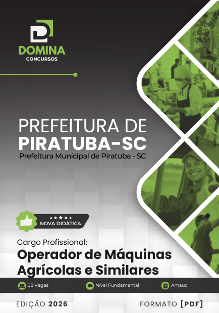 Operador de Máquinas Agrícolas e Similares Piratuba SC | Apostila 2026 1 Operador de Máquinas Agrícolas e Similares Piratuba SC | Apostila 2026