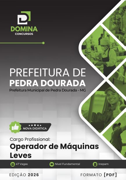 Operador de Máquinas Leves Pedra Dourada MG | Apostila 2026 1 Operador de Máquinas Leves Pedra Dourada MG | Apostila 2026