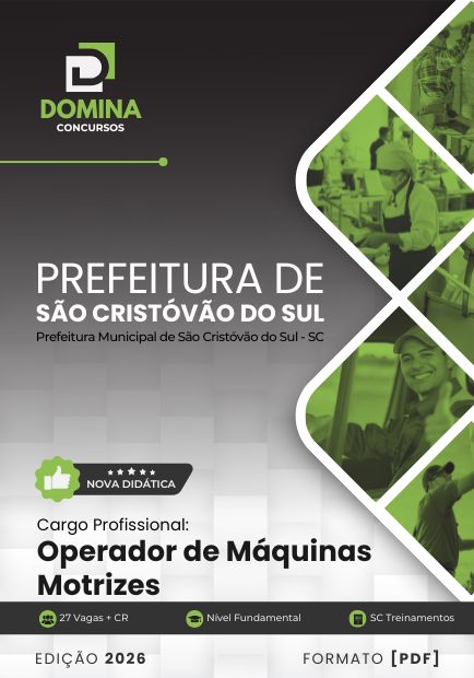 Operador de Máquinas Motrizes São Cristóvão do Sul SC | Apostila 2026 1 Operador de Máquinas Motrizes São Cristóvão do Sul SC | Apostila 2026