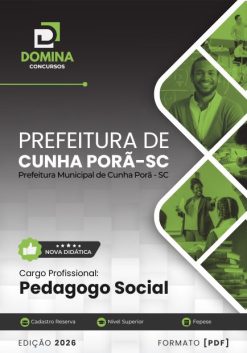 Pedagogo Social Cunha Porã SC | Apostila 2026