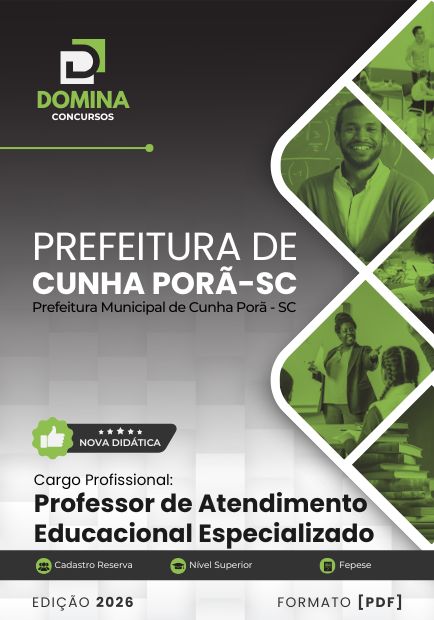 Professor de AEE Cunha Porã SC | Apostila 2026 1 Professor de AEE Cunha Porã SC | Apostila 2026