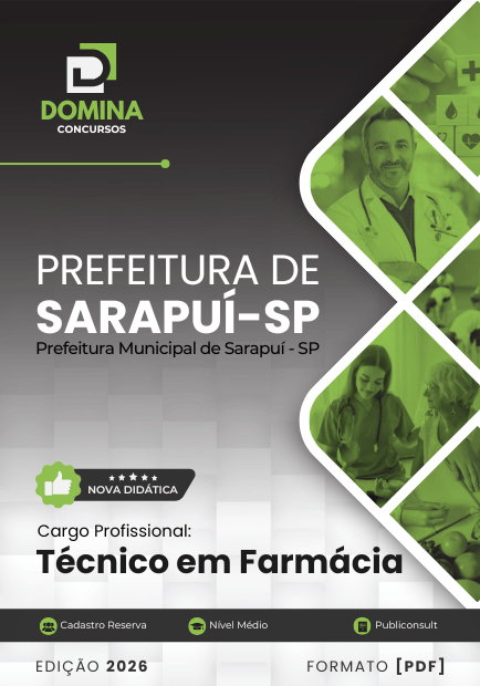 Técnico em Farmácia Sarapuí SP | Apostila 2026 1 Técnico em Farmácia Sarapuí SP | Apostila 2026