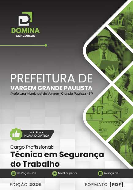 Técnico em Segurança do Trabalho Vargem Grande Paulista SP | Apostila 2026 1 Técnico em Segurança do Trabalho Vargem Grande Paulista SP | Apostila 2026