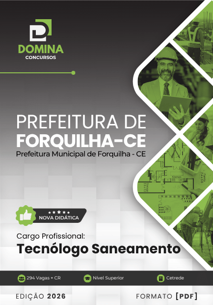 Tecnólogo Saneamento Forquilha CE | Apostila 2026 1 Tecnólogo Saneamento Forquilha CE | Apostila 2026