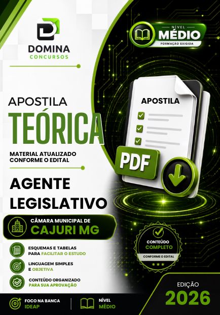 Agente Legislativo Câmara Cajuri MG | Apostila 2026 1 Agente Legislativo Câmara Cajuri MG | Apostila 2026