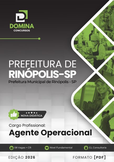 Agente Operacional Rinópolis SP | Apostila 2026 1 Agente Operacional Rinópolis SP | Apostila 2026