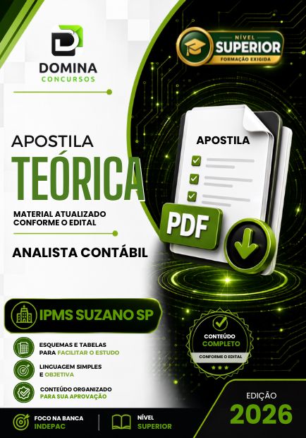 Analista Contábil IPMS Suzano SP | Apostila 2026 1 Analista Contábil IPMS Suzano SP | Apostila 2026