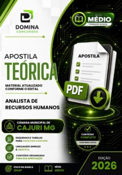 Analista de Recursos Humanos Câmara Cajuri MG | Apostila 2026