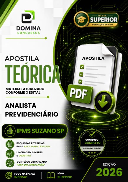 Analista Previdenciário IPMS Suzano SP | Apostila 2026 1 Analista Previdenciário IPMS Suzano SP | Apostila 2026