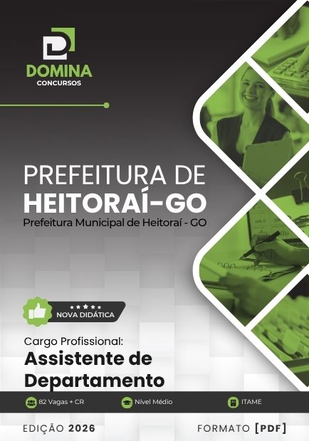 Assistente de Departamento Heitoraí GO | Apostila 2026 1 Assistente de Departamento Heitoraí GO | Apostila 2026