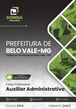 Auxiliar Administrativo Belo Vale MG | Apostila 2026