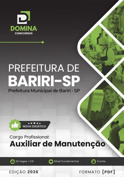 Auxiliar de Manutenção Bariri SP | Apostila 2026 1 Auxiliar de Manutenção Bariri SP | Apostila 2026