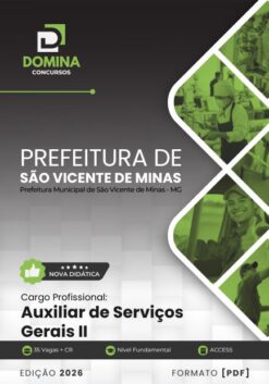 Auxiliar de Serviços Gerais São Vicente de Minas MG | Apostila 2026