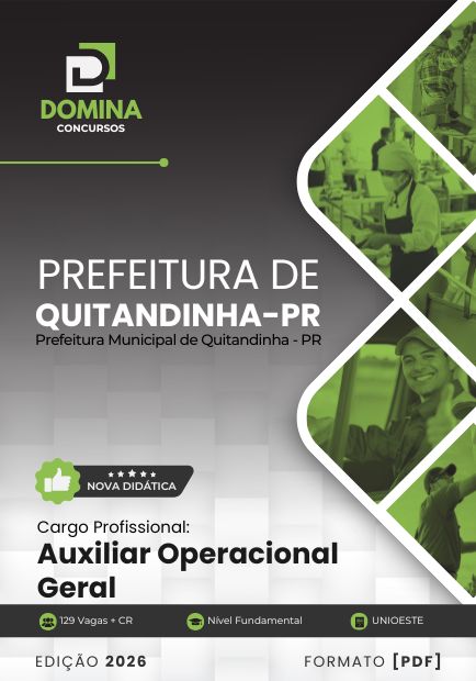 Auxiliar Operacional Geral Quitandinha PR | Apostila 2026 1 Auxiliar Operacional Geral Quitandinha PR | Apostila 2026