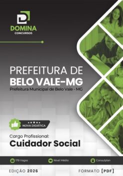 Cuidador Social Belo Vale MG | Apostila 2026