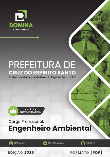Engenheiro Ambiental Cruz do Espírito Santo PB | Apostila 2026 1 Engenheiro Ambiental Cruz do Espírito Santo PB | Apostila 2026