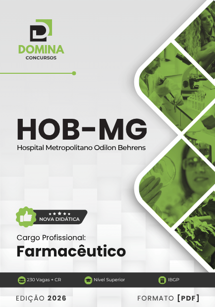 Farmacêutico Hospital Odilon Behrens HOB MG | Apostila 2026 1 Farmacêutico Hospital Odilon Behrens HOB MG | Apostila 2026