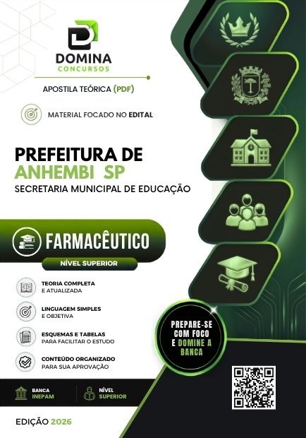 Farmacêutico Prefeitura de Anhembi SP | Apostila 2026 1 Farmacêutico Prefeitura de Anhembi SP | Apostila 2026