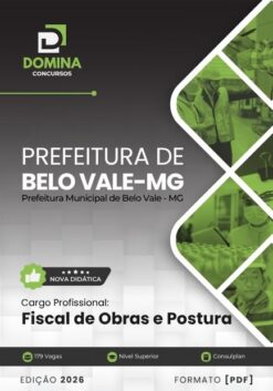 Fiscal de Obras e Postura Belo Vale MG | Apostila 2026