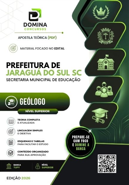 Geólogo Prefeitura Jaraguá do Sul SC | Apostila 2026 1 Geólogo Prefeitura Jaraguá do Sul SC | Apostila 2026
