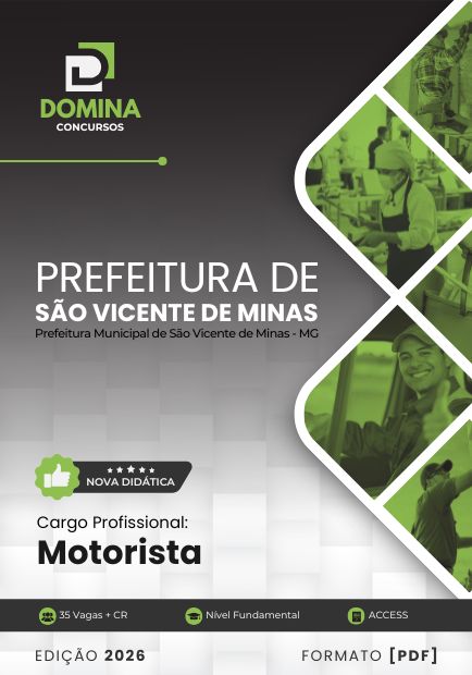Motorista São Vicente de Minas MG | Apostila 2026 1 Motorista São Vicente de Minas MG | Apostila 2026