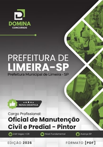 Oficial Manutenção Civil Predial Pintor Limeira SP | Apostila 2026 1 Oficial Manutenção Civil Predial Pintor Limeira SP | Apostila 2026