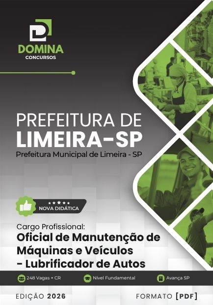 Oficial Manutenção Máquinas Lubrificador de Autos Limeira SP | Apostila 2026 1 Oficial Manutenção Máquinas Lubrificador de Autos Limeira SP | Apostila 2026
