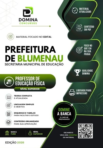 Professor de Educação Física Blumenau SC | Apostila 2026 1 Professor de Educação Física Blumenau SC | Apostila 2026