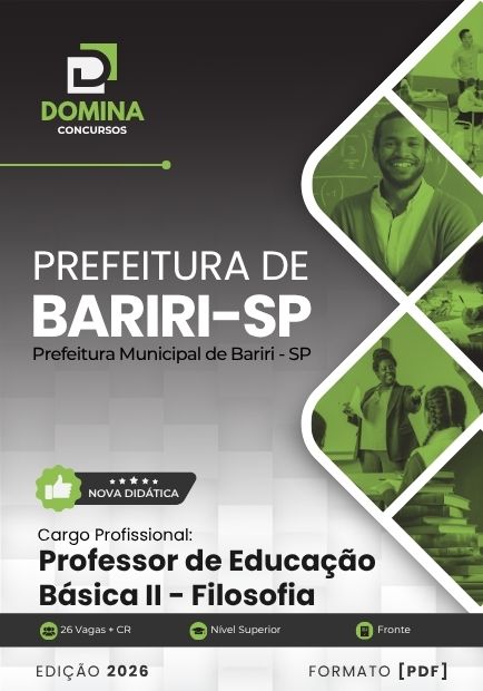 Professor de Filosofia Bariri SP | Apostila 2026 1 Professor de Filosofia Bariri SP | Apostila 2026