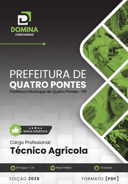 Técnico Agrícola Quatro Pontes PR | Apostila 2026 1 Técnico Agrícola Quatro Pontes PR | Apostila 2026
