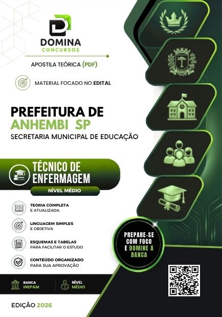 Técnico de Enfermagem Prefeitura de Anhembi SP | Apostila 2026 1 Técnico de Enfermagem Prefeitura de Anhembi SP | Apostila 2026