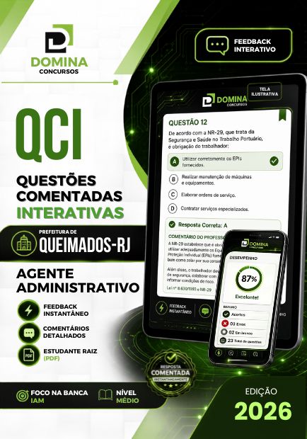 Agente Administrativo Queimados RJ | 750 Questões Comentadas 2026 1 Agente Administrativo Queimados RJ | 750 Questões Comentadas 2026