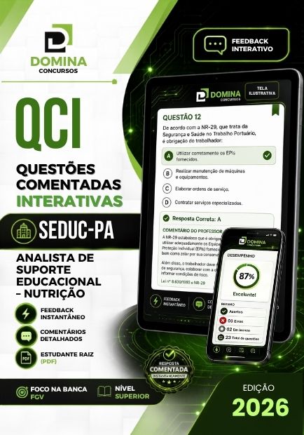 Analista de Suporte Educacional Nutricionista SEDUC PA | 1250 Questões Comentadas 2026 1 Analista de Suporte Educacional Nutricionista SEDUC PA | 1250 Questões Comentadas 2026
