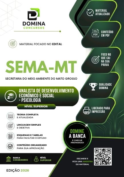 Analista Econômico Social Psicologia SEMA MT | Apostila 2026 1 Analista Econômico Social Psicologia SEMA MT | Apostila 2026