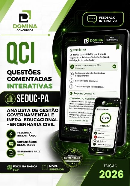 Analista Gestão Governamental Infraestrutura Engenharia Civil SEDUC PA | 1250 Questões Comentadas 2026 1 Analista Gestão Governamental Infraestrutura Engenharia Civil SEDUC PA | 1250 Questões Comentadas 2026