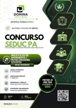 Analista Gestão Governamental Política Educacional Estatística SEDUC PA | Apostila 2026