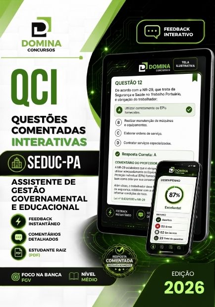 Assistente de Gestão Governamental e Educacional SEDUC PA | 750 Questões Comentadas 2026 1 Assistente de Gestão Governamental e Educacional SEDUC PA | 750 Questões Comentadas 2026
