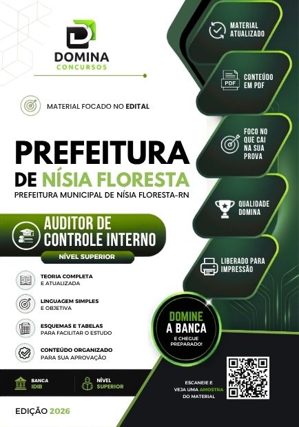 Auditor de Controle Interno Nísia Floresta RN | Apostila 2026 1 Auditor de Controle Interno Nísia Floresta RN | Apostila 2026