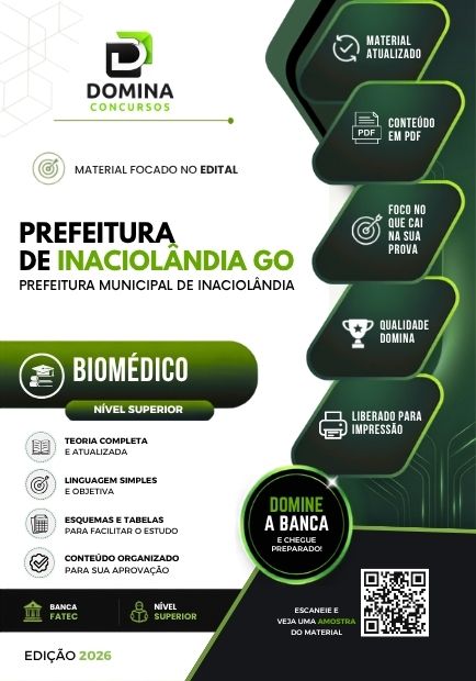 Biomédico Inaciolândia GO | Apostila 2026 1 Biomédico Inaciolândia GO | Apostila 2026