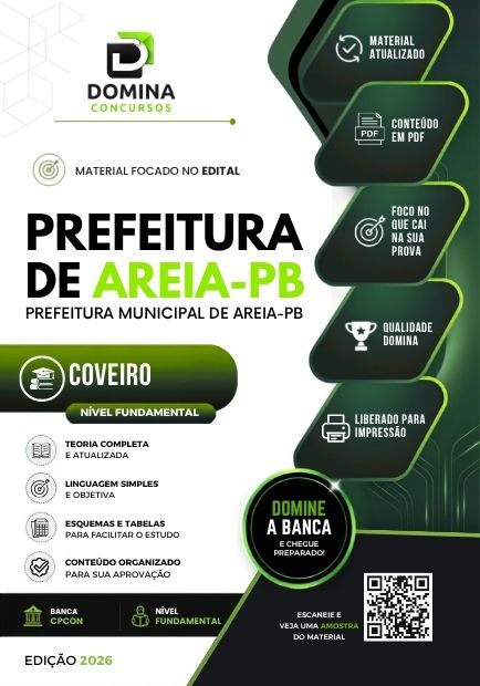 Coveiro Areia PB | Apostila 2026 1 Coveiro Areia PB | Apostila 2026