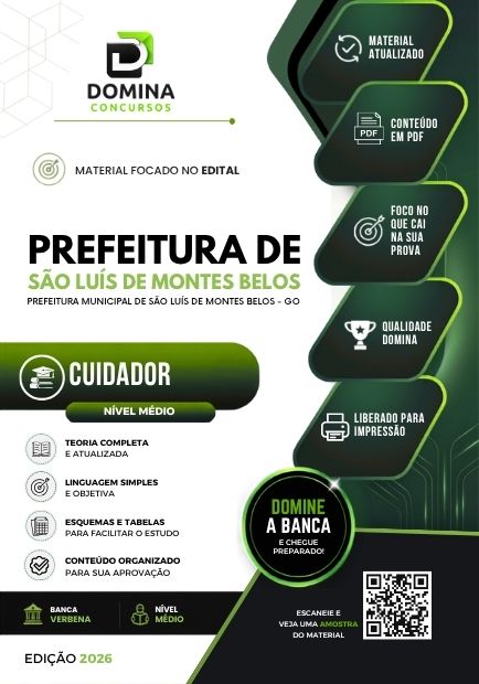Cuidador São Luís Montes Belos GO | Apostila 2026 1 Cuidador São Luís Montes Belos GO | Apostila 2026