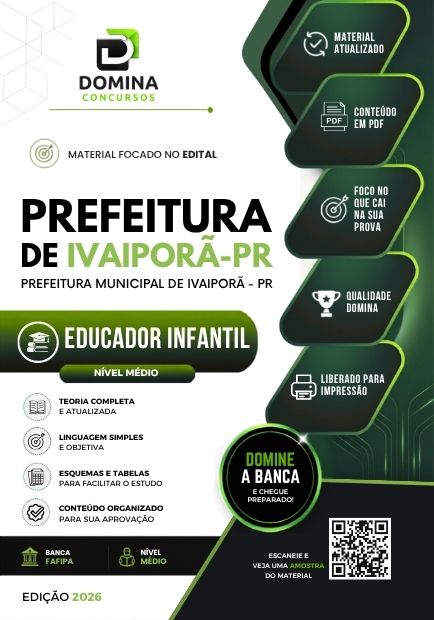 Educador Infantil Ivaiporã PR | Apostila 2026 1 Educador Infantil Ivaiporã PR | Apostila 2026