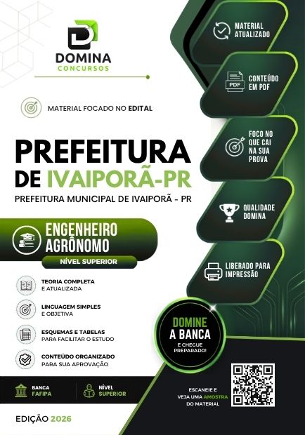 Engenheiro Agrônomo Ivaiporã PR | Apostila 2026 1 Engenheiro Agrônomo Ivaiporã PR | Apostila 2026