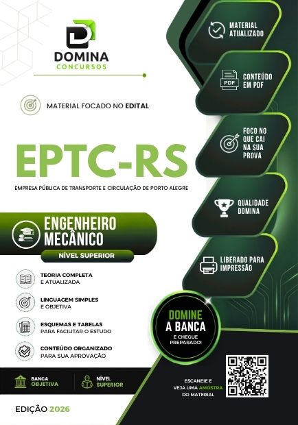 Engenheiro Mecânico EPTC Porto Alegre RS | Apostila 2026 1 Engenheiro Mecânico EPTC Porto Alegre RS | Apostila 2026